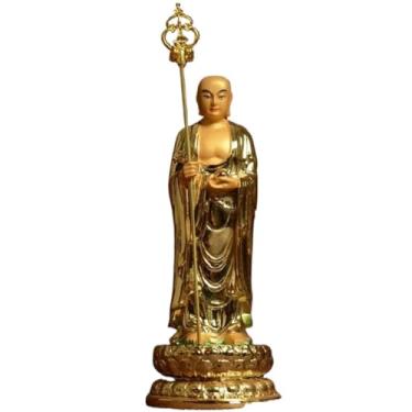 Imagem de FENNYYAR Escultura de estátua de Buda de Bodhisattva Ksitigarbha, 30 cm 30 cm, decoração de mesa de resina doméstica artesanato