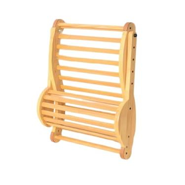 Imagem de predolo Encosto de sauna com apoio de cabeça 2 em 1, sem instalação, prático, antiderrapante, acessório de sauna dobrável em madeira para banho, para homens e