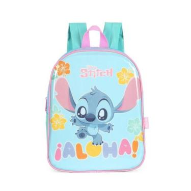 Imagem de Mochila Escolar Stitch Verde De Costas Fofinha Luxcel