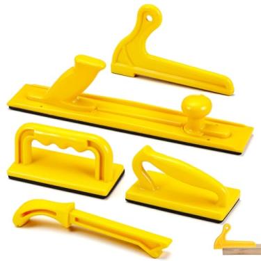 Imagem de Lothee Conjunto de 5 peças de conjunto de serra de mesa e bloco de empurrar acessórios para mesas de roteador, juntas e serras de fita para ferramentas de marcenaria e acessórios de segurança