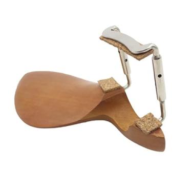 Imagem de Chiffonade Apoio de queixo de violino de madeira com suporte de metal - descanso de queixo para violinos 3/4 e 4/4 acessórios de piano, design ergonômico para desempenho e prática