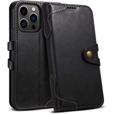 Imagem de EKESA Capa para Apple iPhone 14 Plus 6,7 polegadas 2022, Stent Função Couro à prova de choque Clamshell Folio Capa de telefone Carteira [Suporte de cartão] (Cor: Preto)