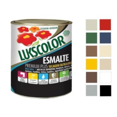 Imagem de Tinta Esmalte Sintético Base Água 900ml Lukscolor - Cores, Marrom Barr