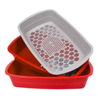 Imagem de Caixa de Areia Higiênica Small 3 em 1 Para Gatos Com Peneira Reforçada (Vermelho)