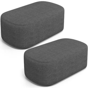 Imagem de Kit 02 Puffs Decorativos Orgânico Para Living Quarto 100cm Doha W01 Li