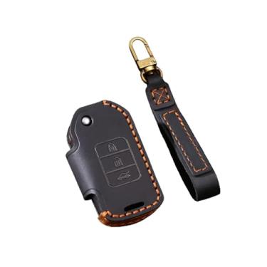 Imagem de Capa de couro para chave de carro, porta-chaves, compatível com Honda Accord 9 Crider City Vezel Spirior Odyssey Civic Jazz HRV CRV Fit Freed(Black)