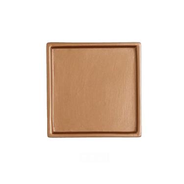 Imagem de Pires de plantas Pires de cerâmica para vasos flores, para áreas internas e externas, para bandeja coletora paletes quadrada(Gold,Médio)