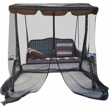 Imagem de Rede Mosquiteira Para Assento De Balanço De Pátio, Malha De Poliéster Com Abertura Com Zíper, Proteção Externa Para Cadeira De Balanço De 2 A 3 Lugares