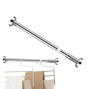 Imagem de Haste de armário resistente, hastes de chuveiro para banheiro,Haste telescópica de aço inoxidável para cortinas de chuveiro de banheiro sem broca - Cremalheira ajustável do secador de roupa, haste de
