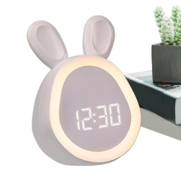 Imagem de Despertador para crianças, despertador fofo | Relógios infantis para quartos | Despertador digital, relógios digitais para quartos, carregamento USB, design de luz noturna para crianças