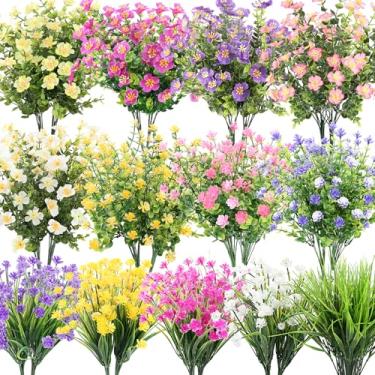 Imagem de LELEE 24 pacotes de flores artificiais realistas para atividades ao ar livre