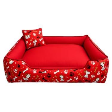 Imagem de Cama Pet Caminha para Cães e Gatos Para Pets "GRANDE" GG/EXG Lavável, Antialérgica e Confortável(VERMELHO,GG - 70X60X18)