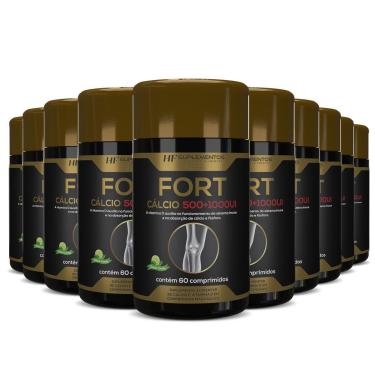 Imagem de 10X FORT CALCIO 500+1000UI HF SUPLEMENTOS PREMIUM 60 COMPS-Unissex