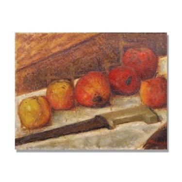 Imagem de Arte em tela vintage de frutas mortas, pintura clássica de cozinha country, decoração de parede de casa de fazenda quente para sala de jantar e cozinha. B14. 50 x 65 cm-19,7 x 25,6 pol. Somente tela