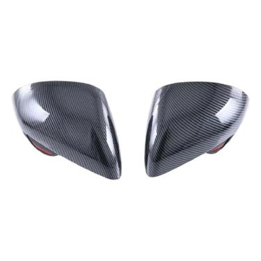 Imagem de Estilo de fibra carbono do carro porta espelho lateral capa guarnição adesivo acessórios Compatível com byd golfinho atto1 ea1 2022 2023