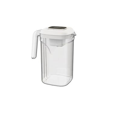 Imagem de Jarra para servir bebidas 2,2 L, geladeira, água fria, verão, grande capacidade, transparente, balde, cozinha, quarto, jarro de água de plástico, garrafa de água (branca)