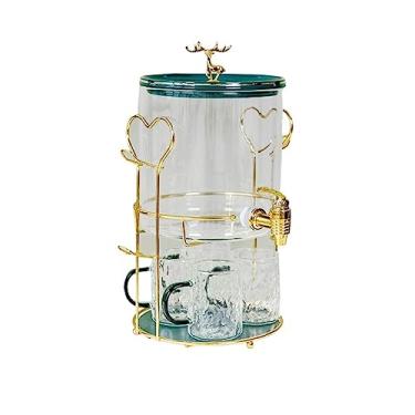 Imagem de Chaleira fria resistente a altas temperaturas com torneira de vidro balde de bebidas domésticas grande capacidade conjunto de bebidas frias chaleira fria garrafa de água