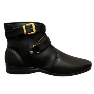 Imagem de Bota Feminina Fivela Sola Baixa Beira Rio 9084102 Preto 37-Feminino