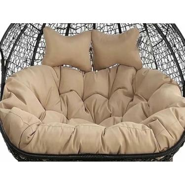 Imagem de Almofadas grossas e laváveis ​​para substituição de cadeiras suspensas em formato de ovo, almofadas para cadeiras de balanço duplas, almofadas para cadeiras de rede suspensas.