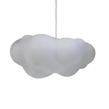 Imagem de Pendente Luminária Nuvem Fluffy Design Moderno Polietileno Branco Decoração Infantil