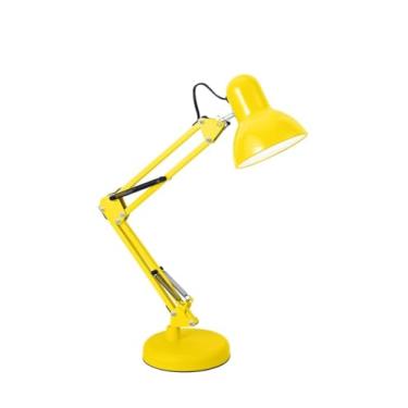 Imagem de Luminária De Mesa Articulada Office Design Pixel Clássico Soquete E27 para Estudo Trabalho e Manicure Amarelo
