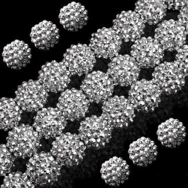 Imagem de 50 peças 16 mm contas grossas de strass de resina redonda bola de discoteca contas de chiclete para mulheres colar pulseira fabricação de joias cordão de telefone acessórios de cabelo artesanato DIY