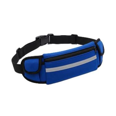 Imagem de Pochete Corrida Impermeável Fitness Porta Celular Dinheiro Chave Slim Anatômica Leve Confortável Ajustável Unissex (Azul)