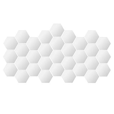 Imagem de Adesivos de parede de espelho Decalques hexadecimais removíveis para casa, sala de estar, quarto, decoração, prata, adesivo refletivo, adesivo de espelho para superfícies lisas, (9,5*8,3*4,8CM (117