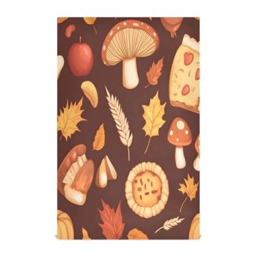 Imagem de xigua Conjunto de 1 panos de prato de cozinha com elementos de outono, toalhas de cozinha macias e altamente absorventes de secagem rápida para limpeza de pratos e limpeza manual, 71 x 45 cm