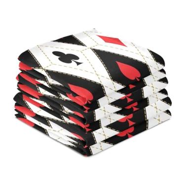 Imagem de Wassud Toalhas de prato de cozinha Diamond Red Hearts pacote com 6 panos de prato macios com laço para pendurar toalha de mão de secagem rápida super absorvente toalhas de chá de mesa decorativas 71 x