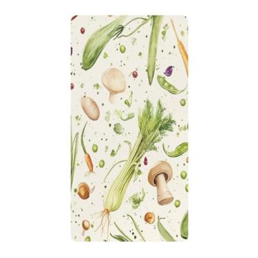 Imagem de Blueangle Lençol de berço padrão para berço infantil - Lençóis de algodão macio e respirável com vegetais vintage (387)