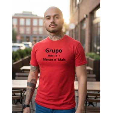 Imagem de Camiseta 100% Algodao Unissex Menos eMais, Vermelho, GG