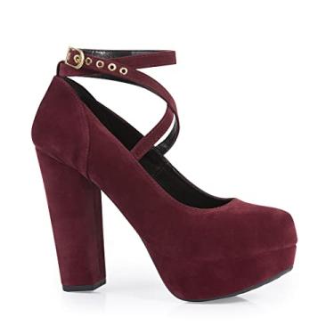 Imagem de Sapato Modarpe Meia Pata Salto Alto Feminino M10 Cor:Vermelho;Tamanho:36