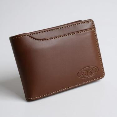 Imagem de Carteira Masculina Em Couro PU Fechamento Flip Porta Cartões Externo e