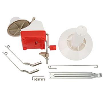 Imagem de Enrolador de bolas de fio manual manual de lã com placa de fixação de mesa para entusiastas de tricô, artesãos, material plástico, tamanho compacto, fácil de usar