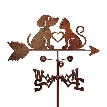 Imagem de JNQLLDS Cata-vento Cata-vento, decorações de animais, processo de decoração de jardim, indicador de pintura em spray, direção do vento, exterior, casa, telhado, jardim