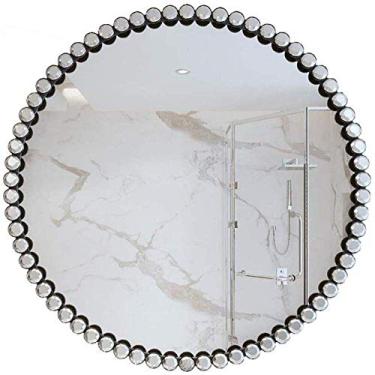 Imagem de Espelhos compactos espelho de maquiagem espelho de banheiro redondo de ferro espelho de banheiro espelho de banheiro espelho de parede espelho de vidro decorativo espelhos de maquiagem (tamanho: 40