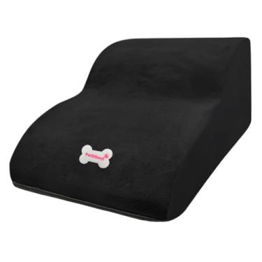 Imagem de Generic Escada para cães com 2 degraus, rampa removível, leve, antiderrapante, versátil, com inclinação suave para sofá, cama elevada, carro e poltrona, Preto