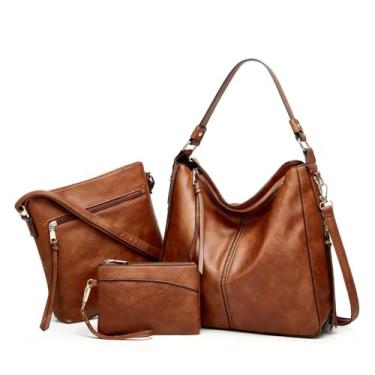 Imagem de Conjunto de Bolsas Faux Hobo Bolsa e Carteira Feminina Versátil para Trabalho Compras Perfeita Mulheres