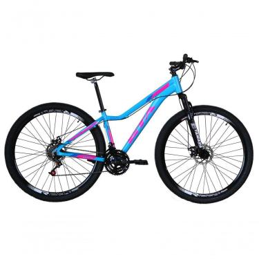 Imagem de Bicicleta Aro 29 Feminina Gta Start 21v Freio A Disco Hidráulico Alumínio Garfo Suspensão - Azul-rosa