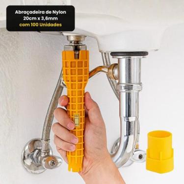 Imagem de Chave Hidráulica Universal 5 Peças Ajustável Torneira Canos Encanador 