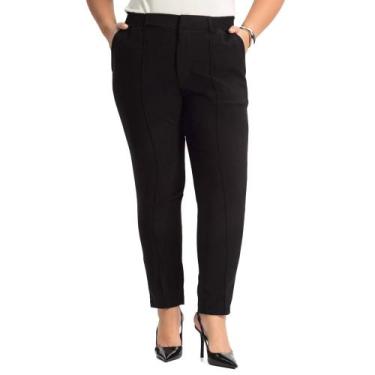 Imagem de Calça Feminina Rovitex Plus Size Alfaiataria Preto, Preto, G1