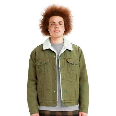 Imagem de Jaqueta Jeans Levis Masculina Sherpa Trucker Verde Militar-Masculino