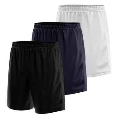 Imagem de Kit 3 Calção Short Futebol Basquete Vôlei Bermuda Dry Treino Academia-Masculino