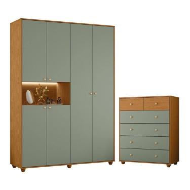 Imagem de Jogo de Quarto Vittoria com Guarda Roupa e Cômoda - Móveis Albatroz