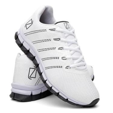 Imagem de Tenis Masculino Titanium Lorenzzo Lopez Esporte Academia Leve, Branco,