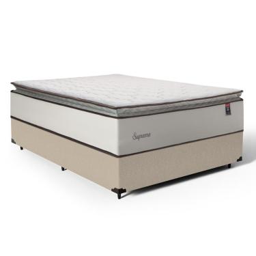 Imagem de Cama Box com Colchão de Molas Ensacadas Pillow Top Supreme Lux Casal 138cm
