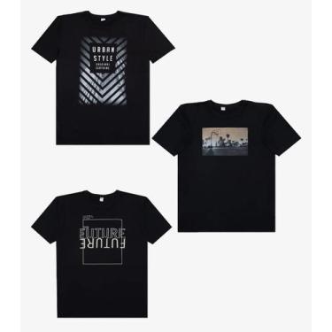 Imagem de Kit 3 Camisetas Adulto Masculino em Meia Malha Rovitex Sortido, M, Sor