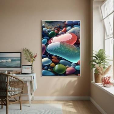 Imagem de Quadro Decorativo Vidros De Praia-70X50Cm - Quadros On-Line