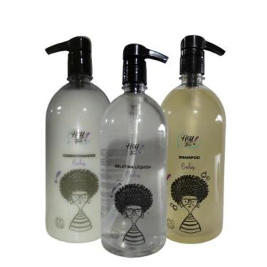 Imagem de Kit Profiss Shampo Condicionador E Gelatina 1L - Hey You